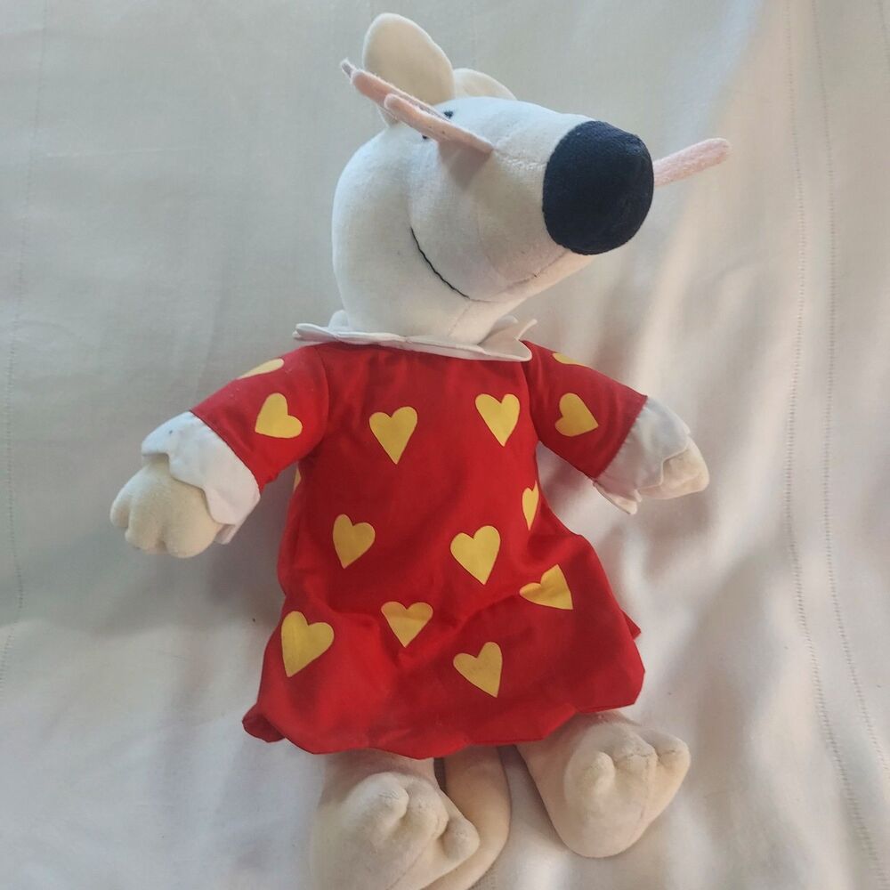 Crocodile Creek  Maisy Mouse Stuffed Animal Plush Toy 14” Hearts Red Dress Rare